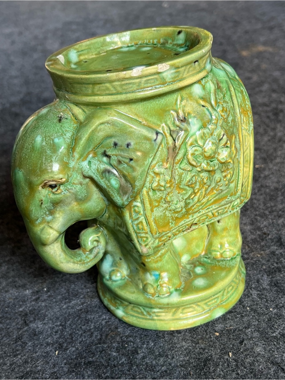 Vintage Elephant pottery candle holder